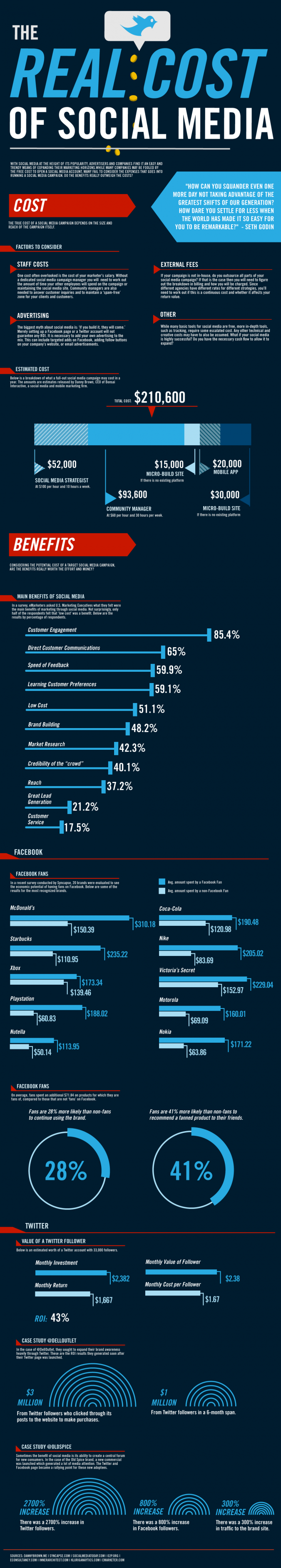 Infografik The Real Cost of Social Media