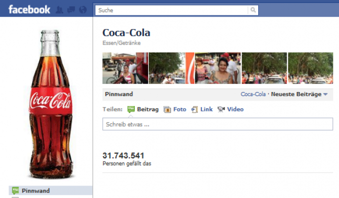 Grafik Coca Cola Facebook