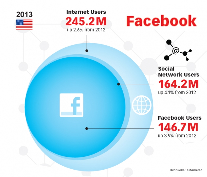 Grafik Facebook Wachstum USA 2013