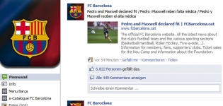 Grafik Facebook Auftritt FC Barcelona