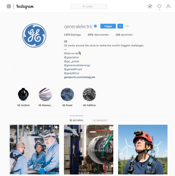 Die Kunst des Instagram Marketing von General Electric